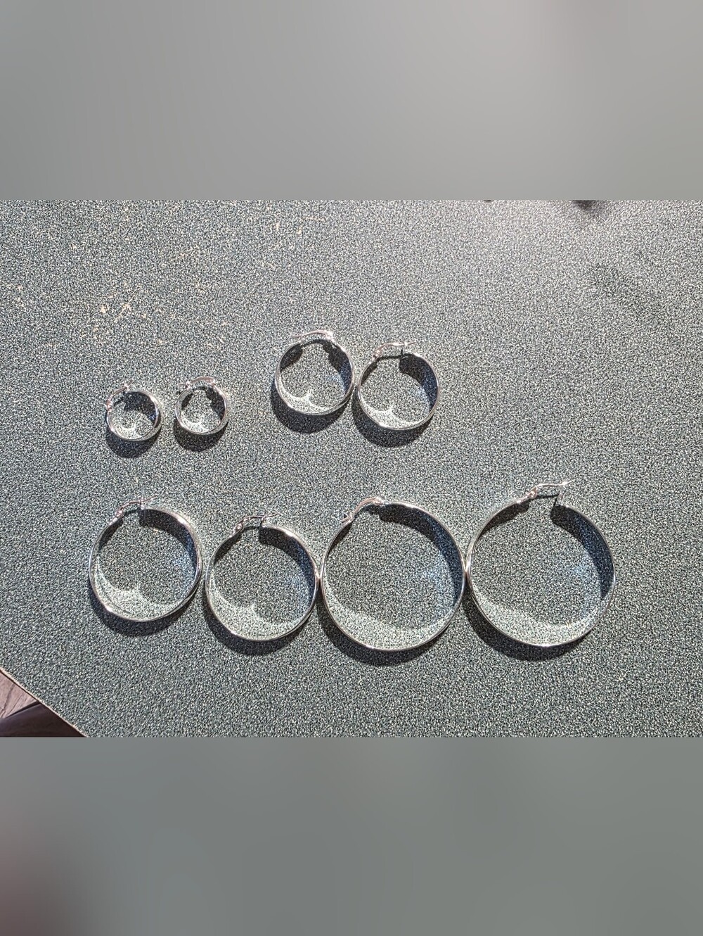4 Pair Sterling Hoop Earrings  New